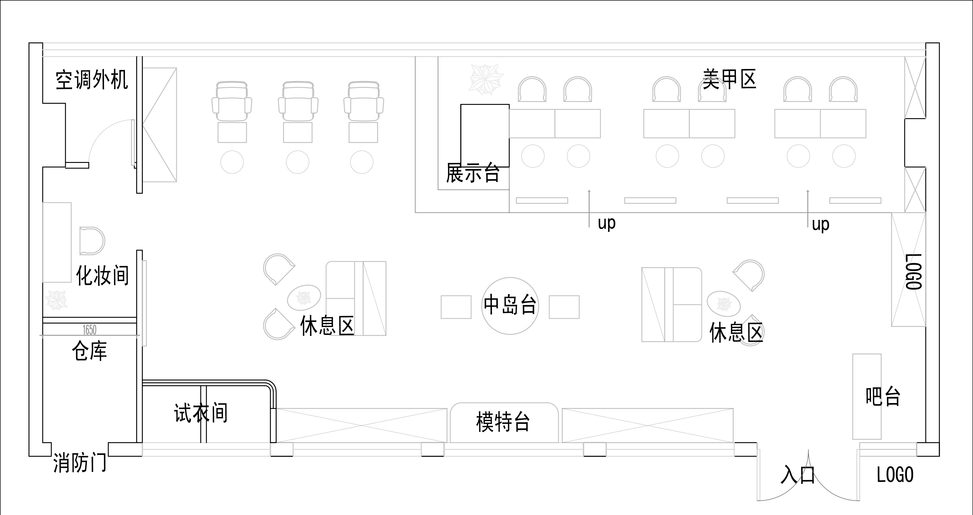 美甲店裝修平面設(shè)計圖